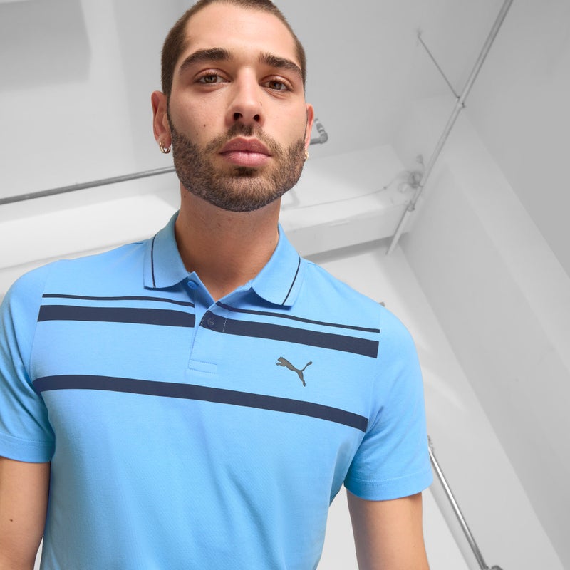 PUMA Essentials Elevated Mens Blue Polo Shirt - Image 2