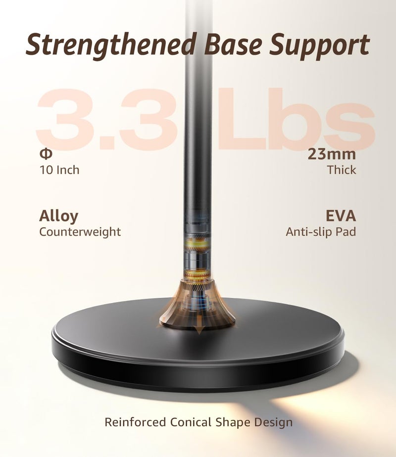 Arsoer Phone Floor Stand, Overhead Phone Mount with Extendable Horizontal Arm & Remote, 360Â° Rotatable Extension Arm, Adjustable Tripod Stand for iPhone17, Video Recording, Photography, Live Streaming - Image 5
