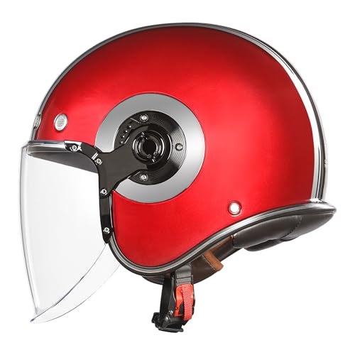 Royal Enfield خوذة ركوب الدراجات رويال إنفيلد روح SM ID ABS GL حمراء معتمدة من ISI و DOT (XL) 60 سم - مصنوعة من مادة حرارية عالية التأثير وبطانة EPS عالية الكثافة لحماية وتأثير فائقين وديمومة - Image 5