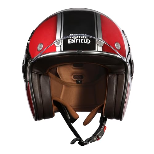 Royal Enfield خوذة ركوب الدراجات رويال إنفيلد روح SM ID ABS GL حمراء معتمدة من ISI و DOT (XL) 60 سم - مصنوعة من مادة حرارية عالية التأثير وبطانة EPS عالية الكثافة لحماية وتأثير فائقين وديمومة - Image 2