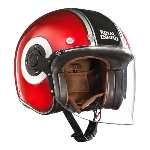 Royal Enfield خوذة ركوب الدراجات رويال إنفيلد روح SM ID ABS GL حمراء معتمدة من ISI و DOT (XL) 60 سم - مصنوعة من مادة حرارية عالية التأثير وبطانة EPS عالية الكثافة لحماية وتأثير فائقين وديمومة - Image 3