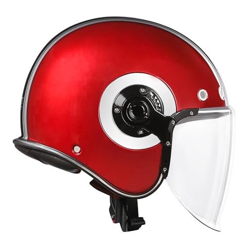 Royal Enfield خوذة ركوب الدراجات رويال إنفيلد روح SM ID ABS GL حمراء معتمدة من ISI و DOT (XL) 60 سم - مصنوعة من مادة حرارية عالية التأثير وبطانة EPS عالية الكثافة لحماية وتأثير فائقين وديمومة - Image 4