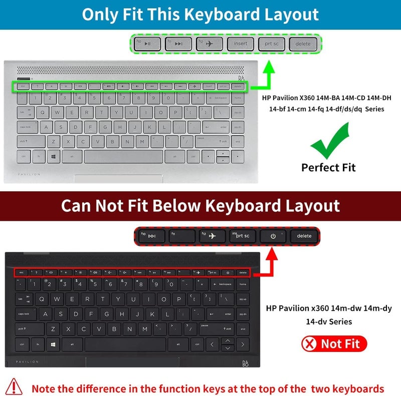 Capsa Keyboard Cover for HP Laptop 14 Inch 14-dq 14-fq/dk 14-dq2053cl 14-dq0052dx 14-dq0005dx 14-dq1035cl 14-dq0040nr 14t-dq300 14t-dq200 14-dq0011dx 14-dq0002dx 14-dq0003dx 14-dq0004dx 14-fq0037nr - Image 2