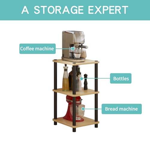 HOME CUBE 3 Tier Standing Shelf, Kitchen Storage Rack, Multipurpose Storage Rack, Bookshelf, Shoe Stand, Sofa Side Table, Kitchen Stand, Turn n Tube End Table (34x30x59cm) - Image 4