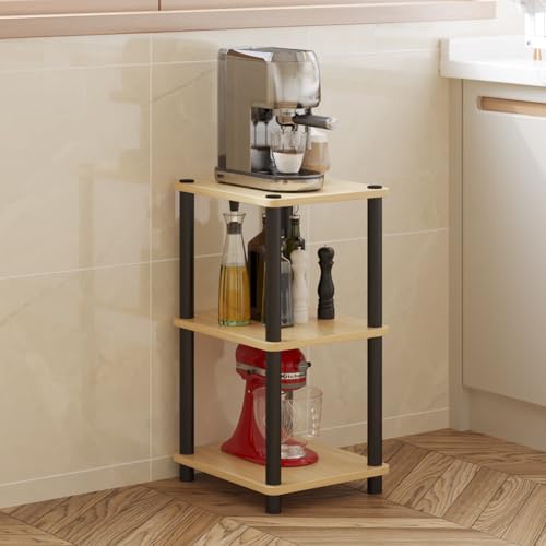 HOME CUBE 3 Tier Standing Shelf, Kitchen Storage Rack, Multipurpose Storage Rack, Bookshelf, Shoe Stand, Sofa Side Table, Kitchen Stand, Turn n Tube End Table (34x30x59cm) - Image 1
