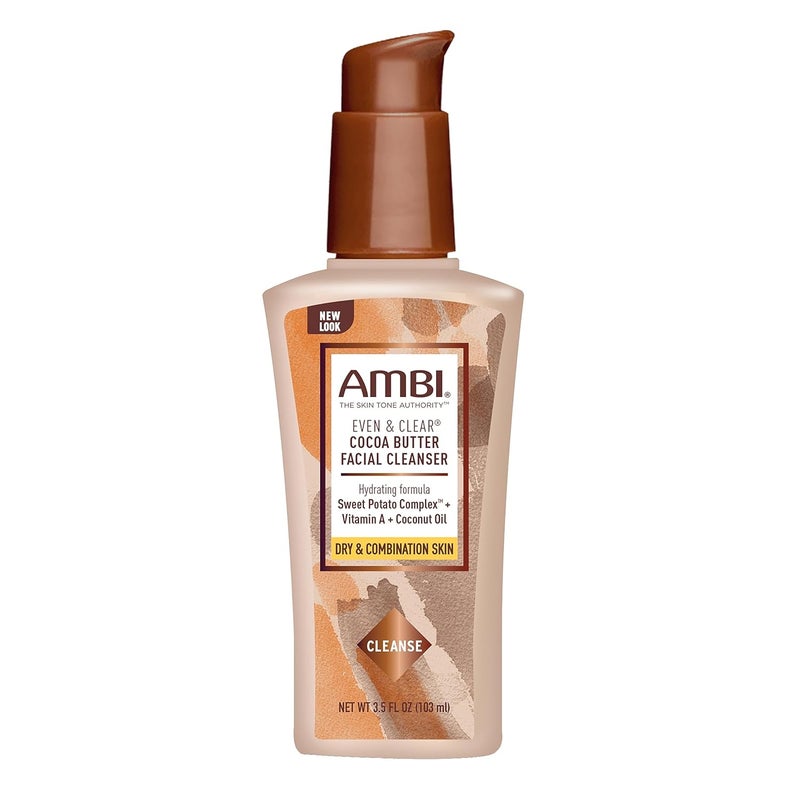 Ambi Even  Clear Cocoa Butter Facial Cleanser With NutrientRich Sweet Potato Complex  Hydrating Formula  Helps Even Skin Tone  35 Ounce