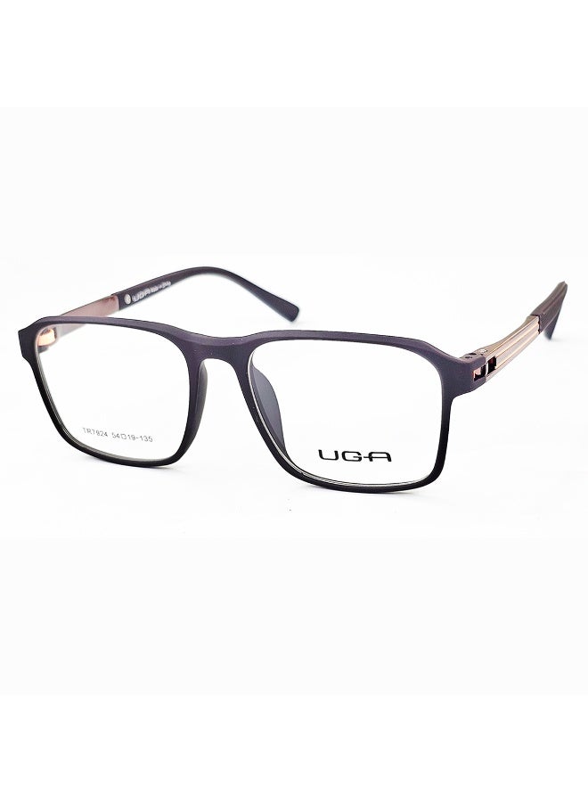 UGA Enjoy unmatched style and comfort with these men’s prescription glasses in classic brown, crafted from premium TR material. The frame is incredibly lightweight, offering exceptional comfort throughout the day without pressing on the nose or ears—perfect for extended daily use. Its modern design enhances both formal and casual outfits. These glasses can accommodate all types of prescription lenses as per your doctor’s prescription and are available in multiple sizes to fit a variety of face shapes.