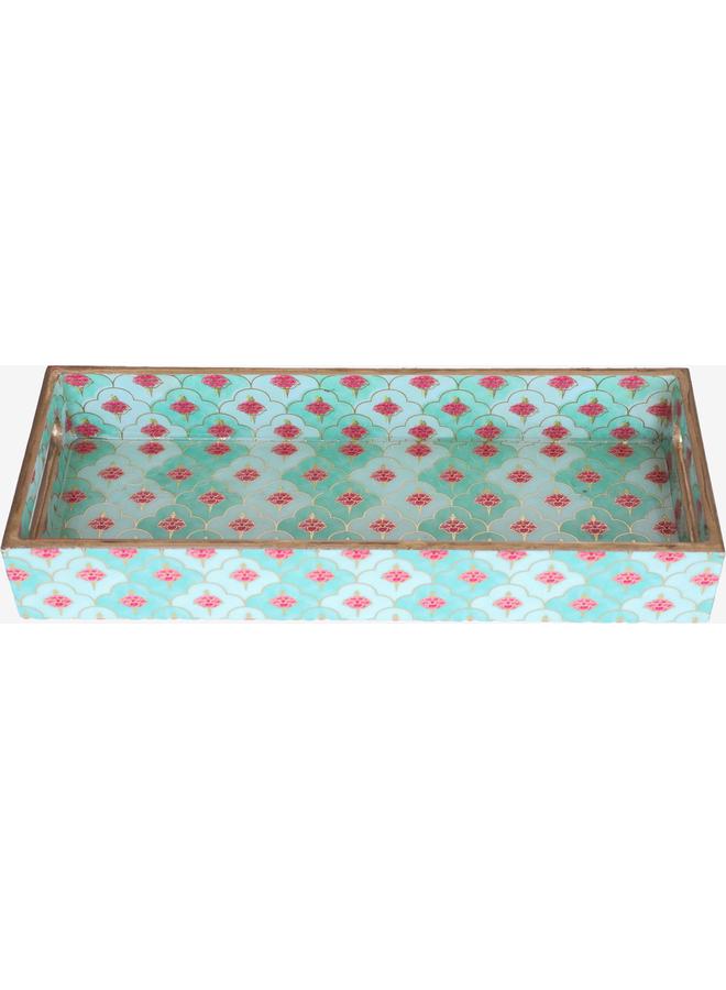 Alsaif Wooden Serving Topper 13 X 5 X 2 Cm Rectangular Engraved Light Green - Image 1