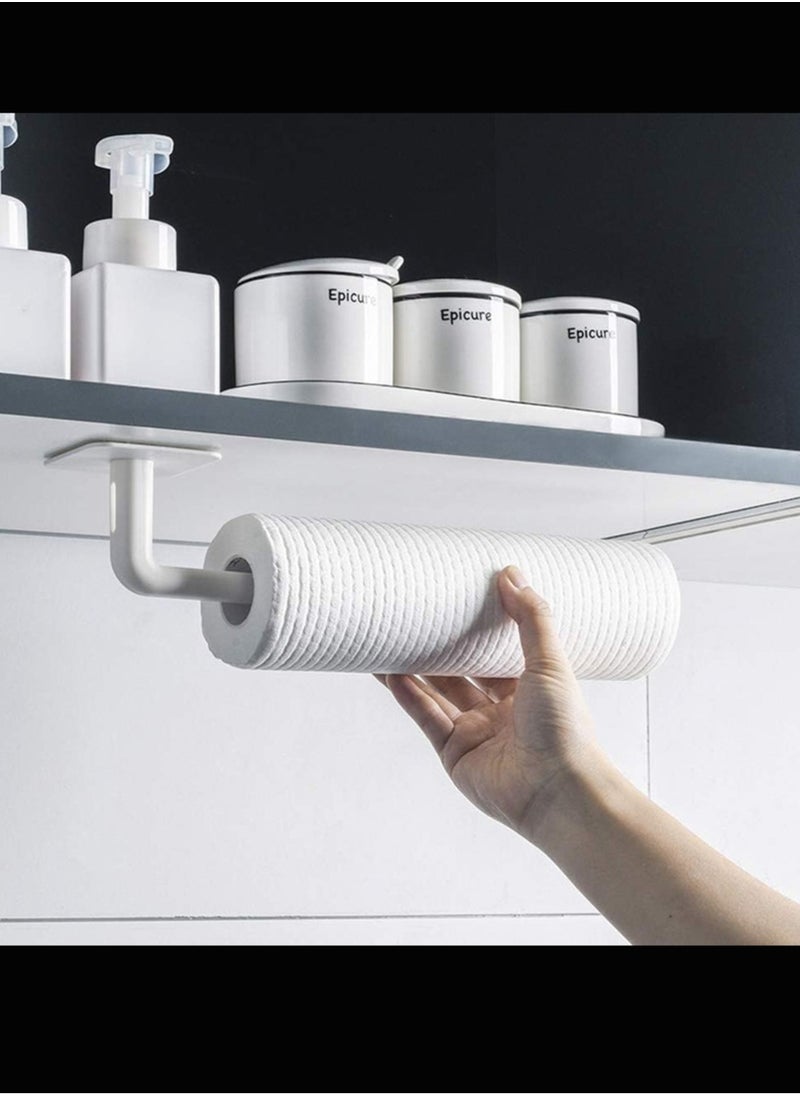 Generic - 4 PCS Wall Mounted Paper Towel Holder (White) - Image 1