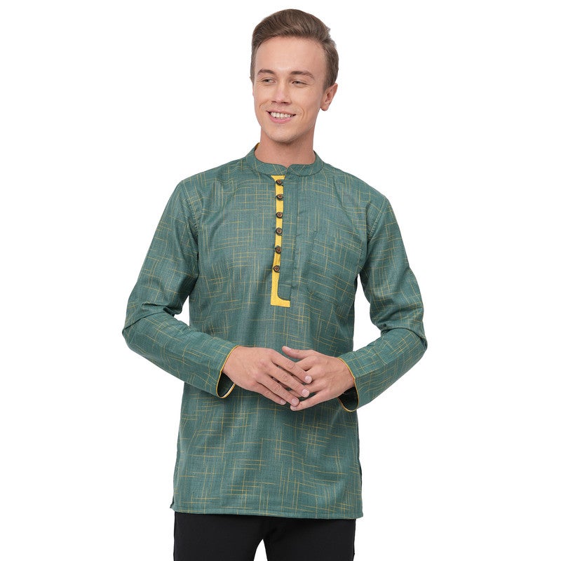 ARCHATTIRE Men’s Green Polycotton Kurta for Men - Image 1