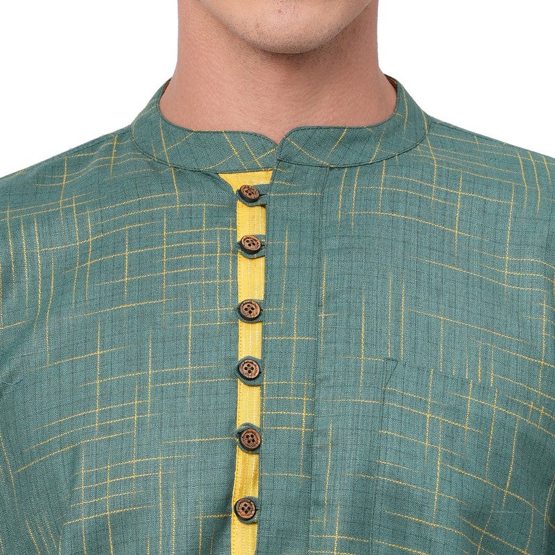 ARCHATTIRE Men’s Green Polycotton Kurta for Men - Image 3