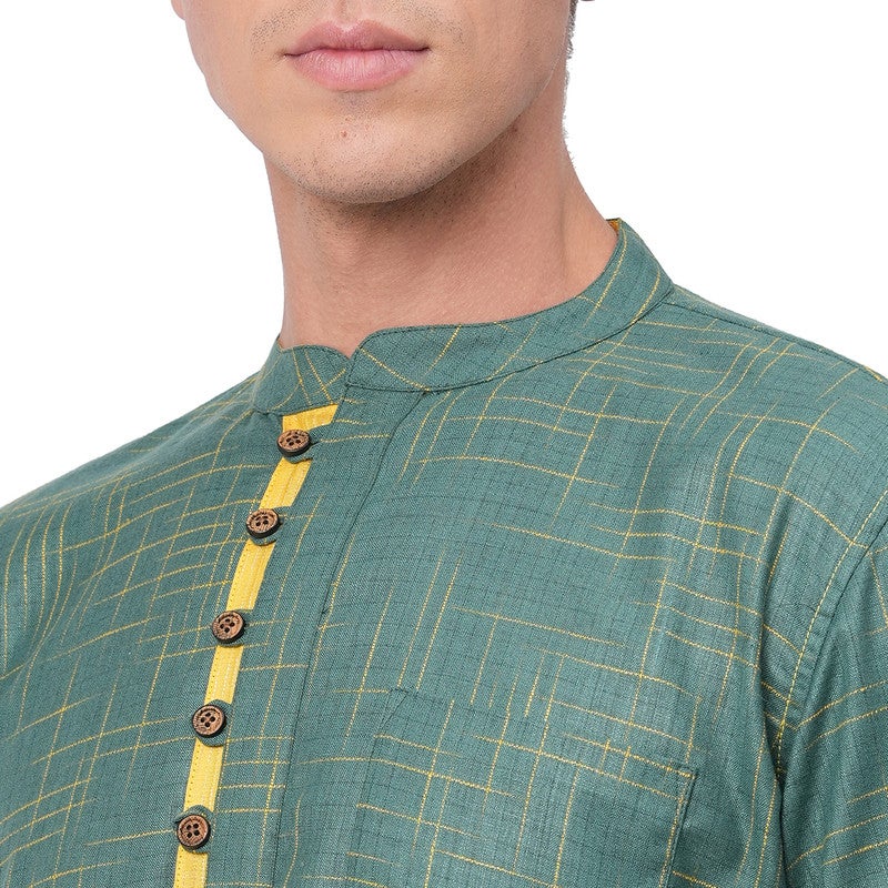 ARCHATTIRE Men’s Green Polycotton Kurta for Men - Image 4