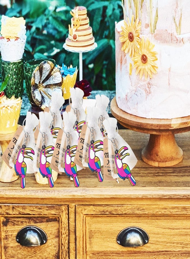 CiciBear 60 Pack Party Decorations for Guests, 20 Toucan Keychains, 20 Tags and 20 Gift Bags for Summer Party, Zoo Animals Party, Bird Theme Party Decor, Animal Lover, Kids Birthday, Baby Shower - Image 2