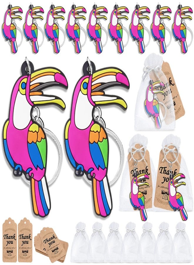 CiciBear 60 Pack Party Decorations for Guests, 20 Toucan Keychains, 20 Tags and 20 Gift Bags for Summer Party, Zoo Animals Party, Bird Theme Party Decor, Animal Lover, Kids Birthday, Baby Shower - Image 1