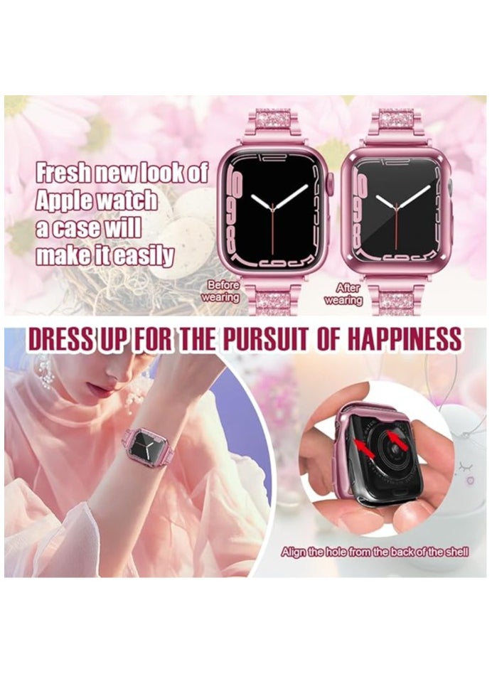 Generic - ELMO3EZZ Apple 45mm Cover Environmental Soft Flexible TPU Anti-Scratch Lightweight Protective Apple 45MM Case Compatible with Apple 45MM Watch Series - (Pink) - Image 1