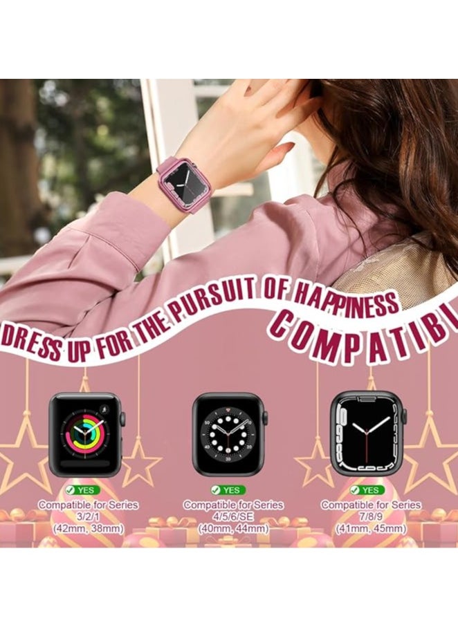Generic - ELMO3EZZ Apple 45mm Cover Environmental Soft Flexible TPU Anti-Scratch Lightweight Protective Apple 45MM Case Compatible with Apple 45MM Watch Series - (Pink) - Image 1