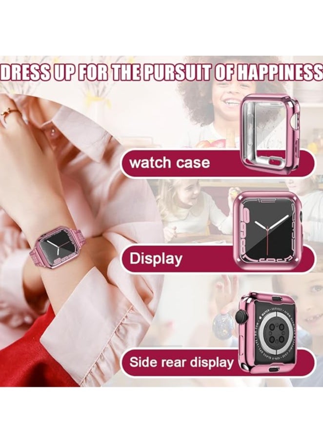 Generic - ELMO3EZZ Apple 45mm Cover Environmental Soft Flexible TPU Anti-Scratch Lightweight Protective Apple 45MM Case Compatible with Apple 45MM Watch Series - (Pink) - Image 1