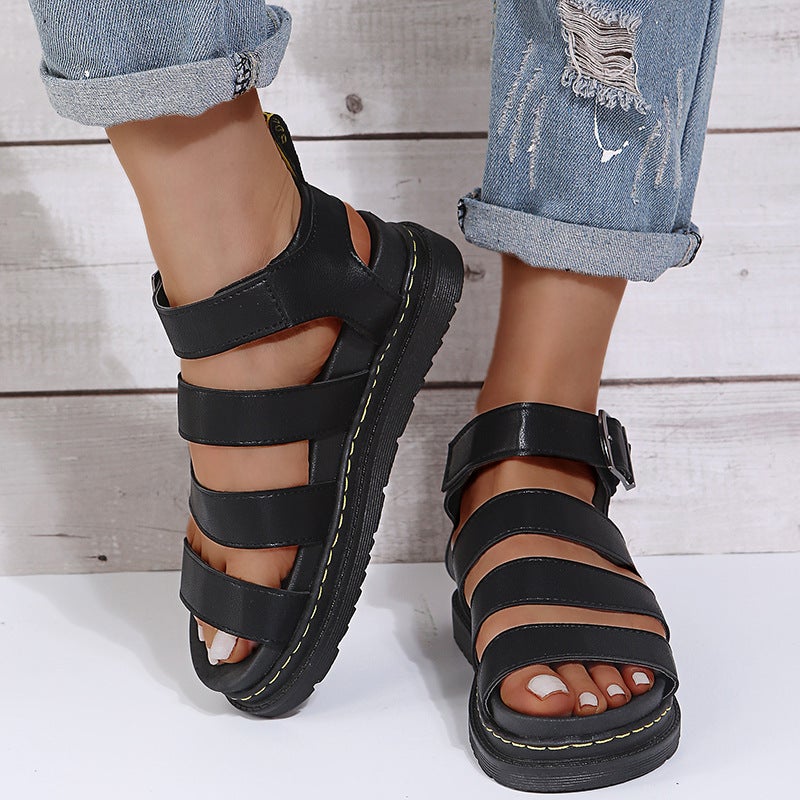 2021 Summer Women'S Sandals Martin Sandals Platform Open Finger Fashion Fashion Beach Shoes - Image 2