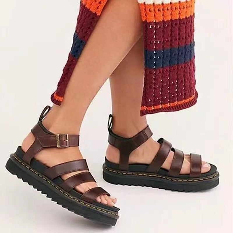 2021 Summer Women'S Sandals Martin Sandals Platform Open Finger Fashion Fashion Beach Shoes - Image 4