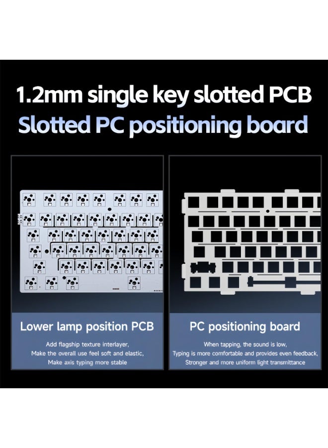 مكشوزي لوحة مفاتيح ميكانيكية لاسلكية G75Pro 75%، لوحة مفاتيح ألعاب RGB مخصصة قابلة للتبديل السريع مع حامل حشية، وضع ثلاثي BT5.0/2.4 جيجاهرتز/USB-C، أغطية مفاتيح سلكية مطبوعة جانبية لأجهزة الكمبيوتر الشخصية/Mac - Image 5