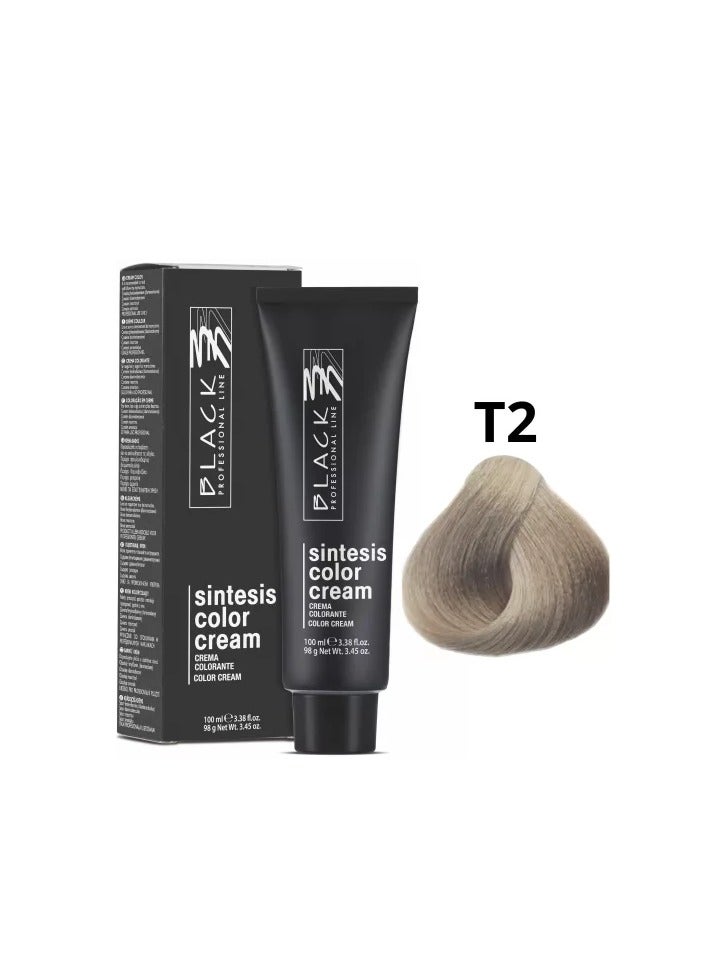 بلاك بروفيشينال لاين صبغة الشعر بلاك سينتيسيس 100 مل – تونر بلاتيني لامع T2 - Image 1