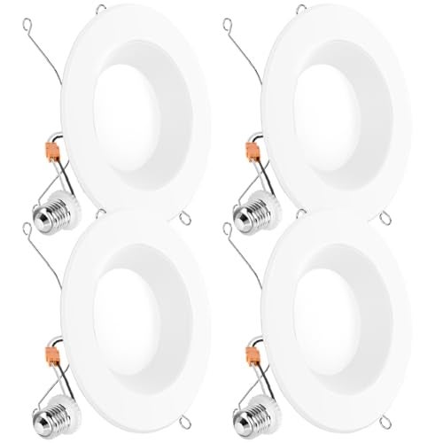 Sunco Lighting Sunco Retrofit LED Recessed Lighting 6 Inch, Downlight Can Lights for Ceiling, Baffle Trim, 965 LM, 13W (120W Equivalent), 4000K Cool White, Dimmable, Damp Rated UL 4 Pack. - Image 1