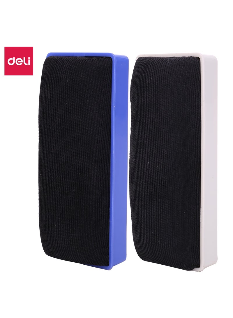 Deli E7838 Whiteboard Eraser 145*60mm BLUE/WHITE - ideal for smooth and clean erasing - Image 1