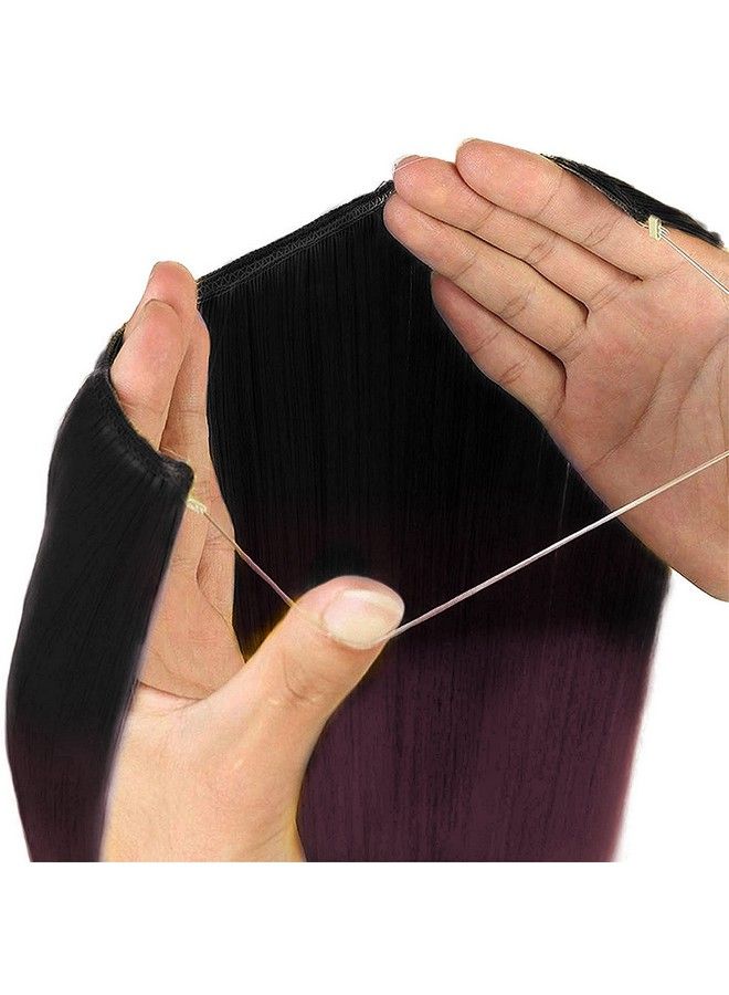 Paradise Secret Invisible Hidden Wire Synthetic Hair Extensions For Women Real Hair No Clip Hair Pieces (653) - Image 5