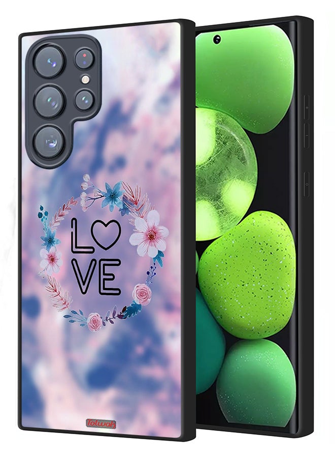 Tolwak Samsung Galaxy S22 Ultra 5G Protective Case Cover Love In Flowers Ring Art - Image 1