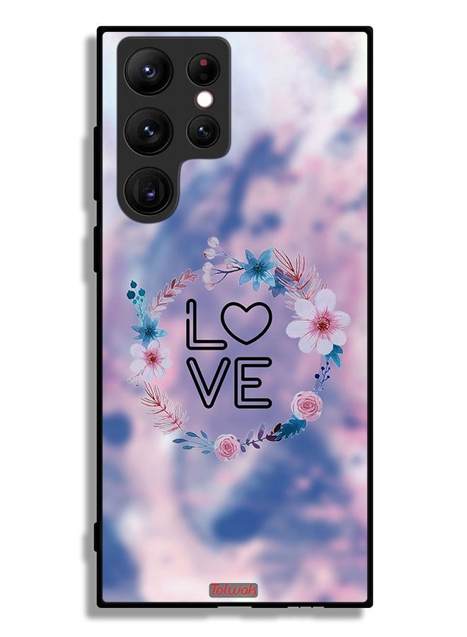 Tolwak Samsung Galaxy S22 Ultra 5G Protective Case Cover Love In Flowers Ring Art - Image 3