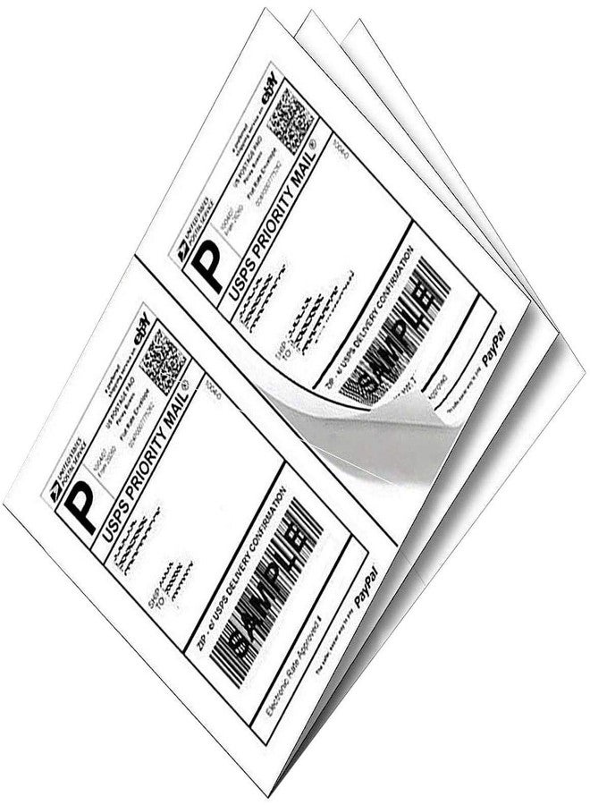 BESTeck 8.5 x 5.5 Inch White Shipping Labels, 2 Per Sheet, 200 Count - Image 1