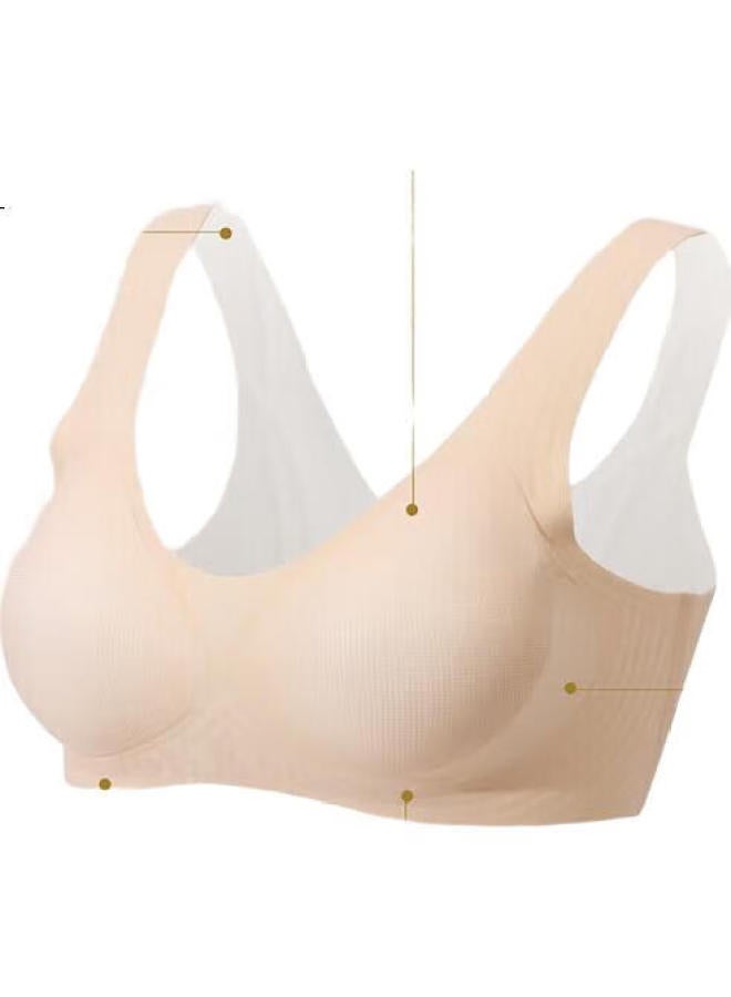 hongdou Women'S Seamless Wireless Backless Vest Style Bra One-Piece Thin Bra Lake Blue B75 - Image 1