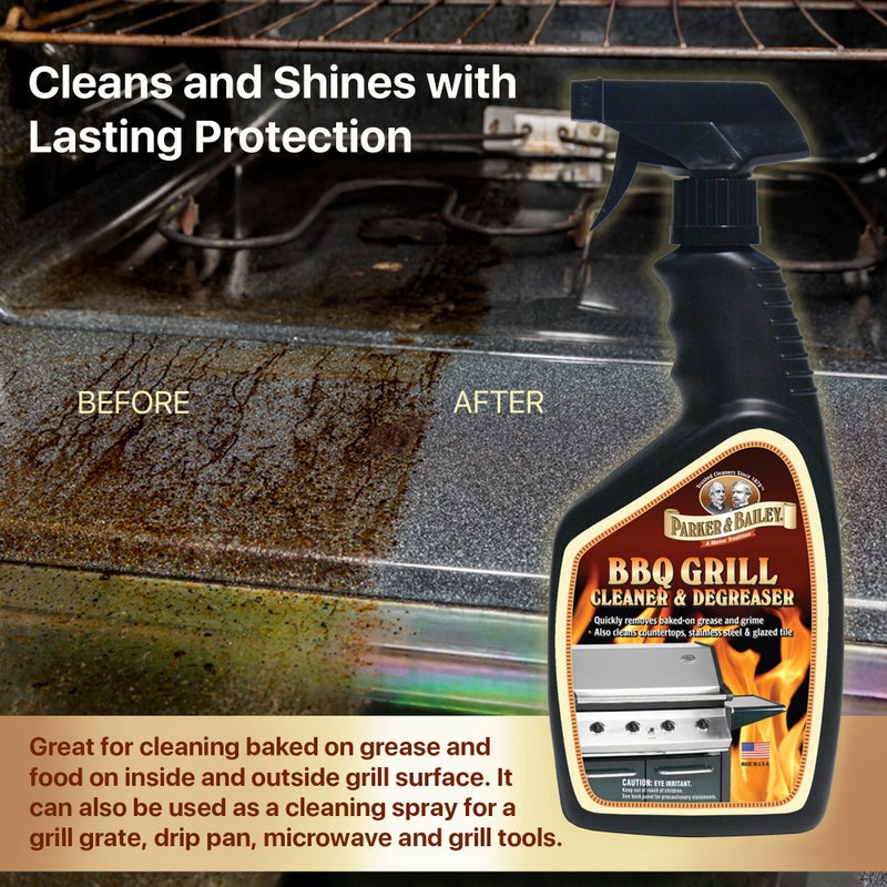 Parker & Bailey Grill Cleaner and Degreaser - BBQ Grill Cleaner Degreaser Cleaner Heavy Duty Countertop Cleaner Stainless Steel Cleaner Glazed Tile Cleaner Cleaning Supplies for Grease and Grime - Image 3