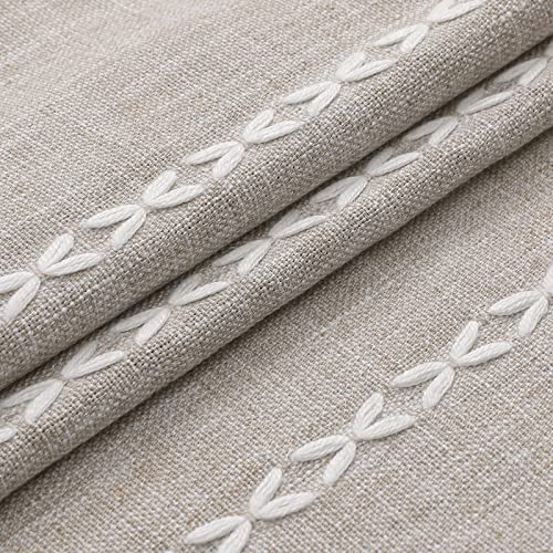 MitoVilla Boho Farmhouse Fabric Shower Curtain, Tan Brown Modern Polyester Linen Shower Curtains for Vintage Rustic Bathroom Decor, Country Tassel Thick Cloth Shower Curtain, Taupe, 72 x 72 - Image 3