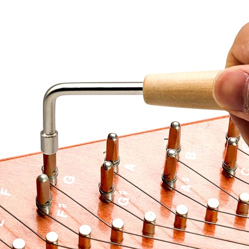 INKNOTE 16 PCS Tuning Pin with L-shape Wrench Gooseneck Hammer Lever and Dust Free Cloth for Lyre Harp Zithers Harpsichord Dulcimer and Other Primitive Stringed Instruments - Image 2