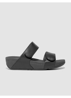 Lulu Adjustable Fv6 Genuine Leather Black Women's Slippers