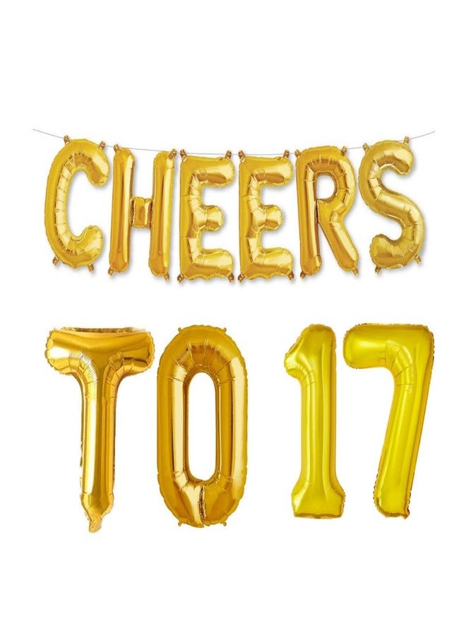 Balloonistics Cheers to Seventeen Foil Balloon Combo Number 17 Foil Balloon for Birthday and Anniversary - Image 1