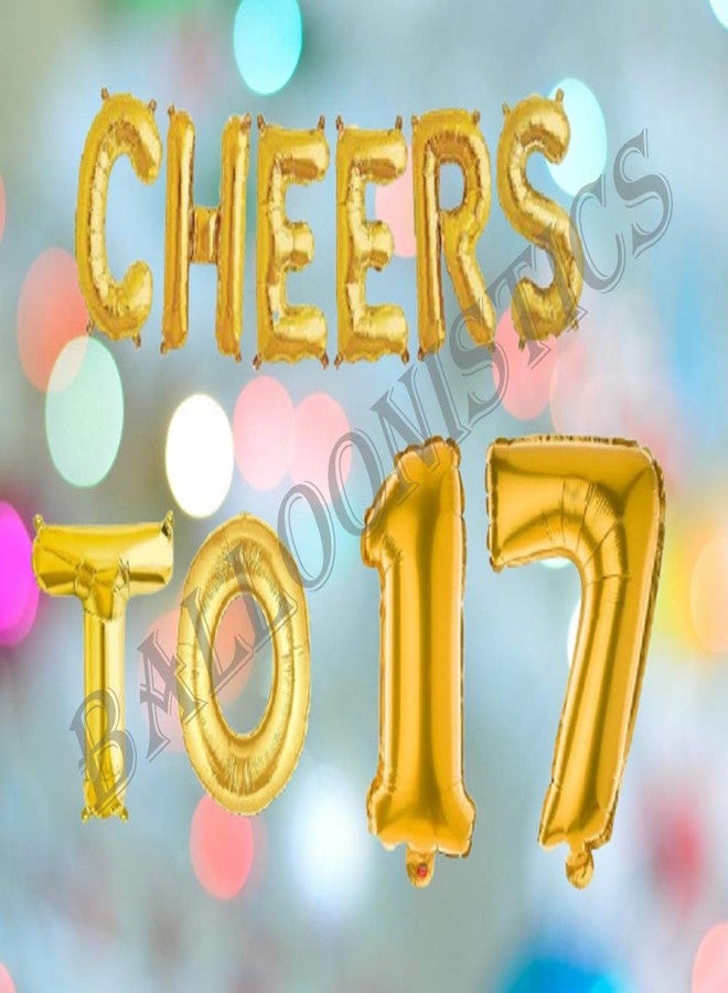 Balloonistics Cheers to Seventeen Foil Balloon Combo Number 17 Foil Balloon for Birthday and Anniversary - Image 3