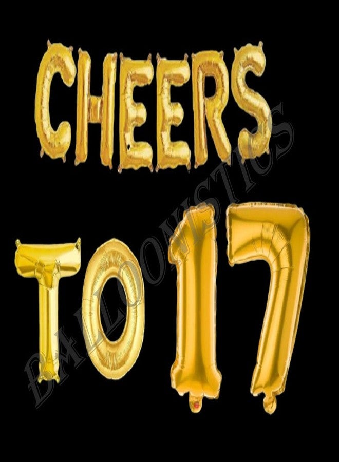 Balloonistics Cheers to Seventeen Foil Balloon Combo Number 17 Foil Balloon for Birthday and Anniversary - Image 2