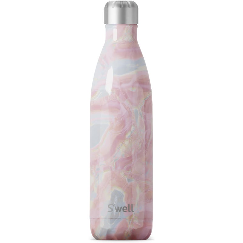 S'well Swell Stainless Steel Water Bottle 25oz Geode Rose Triple Layered Vacuum Insulated Containers Keeps Drinks Cold for 48 Hours and Hot for 24 BPA Free Perfect for On the Go 