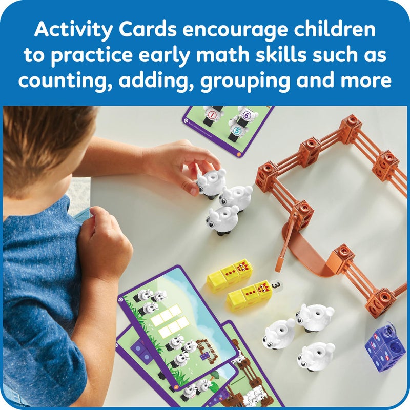 hand2mind hand2mind Numberblocks Sheep Farm MathLink Cubes Activity Set, Preschool Learning Activities, Farm Playset, Counting Blocks, Number Toys, Kids Educational Toys, Math Manipulatives for Preschoolers - Image 4