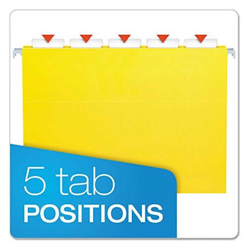 Pendaflex 81606EE Recycled Hanging Folders, Letter Size, Yellow, 1/5 Cut, 25/BX (81606) - Image 5