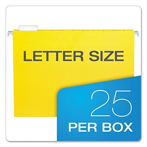 Pendaflex 81606EE Recycled Hanging Folders, Letter Size, Yellow, 1/5 Cut, 25/BX (81606) - Image 4