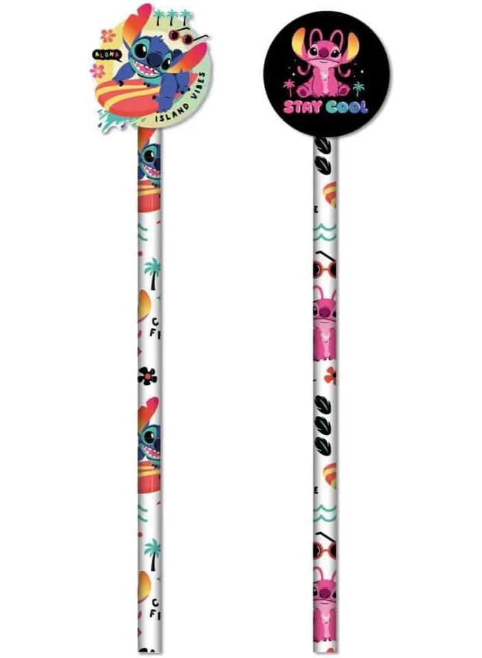 Pyramid LILO AND STITCH PENCILS (ACID POPS) PENCILS AND TOPPERS 2PK