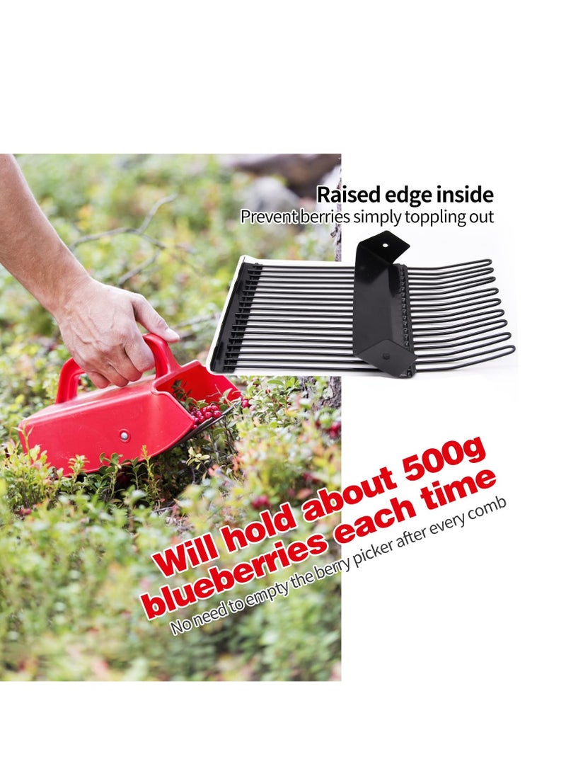 SYOSI - Blueberry Picker, Berry Pickerwith Metal Comb and Ergonomic Handle, Easier Berry Picking Harvest Tool, Suitable for Cranberries Blueberries Lingonberries Strawberries Blackberries - Image 1