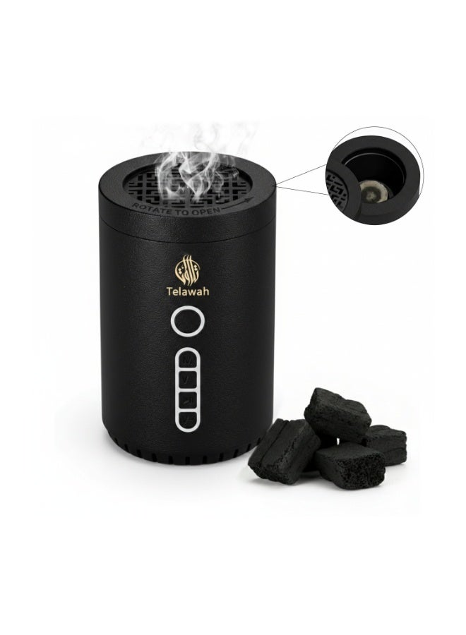 تلواح نظام صوتي إسلامي مع مبخرة بخور كهربائية وسماعة قرآن بلوتوث تضم 16 قارئًا، 18 لغة، تفسير صوتي كامل، مشغل MP3 بدقة صوت عالية، جهاز تحكم عن بُعد وتحكم عبر التطبيق لسهولة الاستخدام. - Image 1