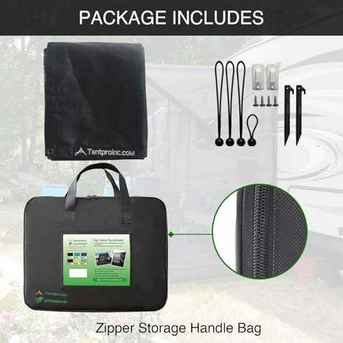 Tentproinc RV Awning Side Sun Shade Screen 9'X7' Mesh Sunshade for RV Awning Sunscreen Motorhome Camping Trailer Awning Screenshade Block UV Glare - 3 Year Warranty (Black) - Image 4