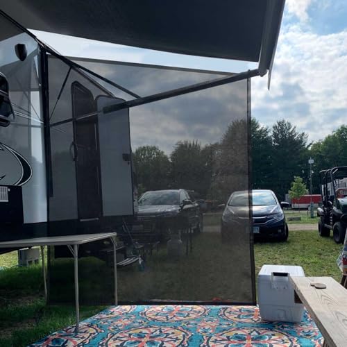 Tentproinc RV Awning Side Sun Shade Screen 9'X7' Mesh Sunshade for RV Awning Sunscreen Motorhome Camping Trailer Awning Screenshade Block UV Glare - 3 Year Warranty (Black) - Image 5