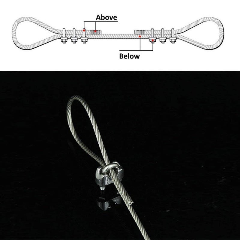 DYWISHKEY Pack of 10, 1/16 Inch M2 Stainless Steel Wire Rope Cable Clip Clamp - Image 4