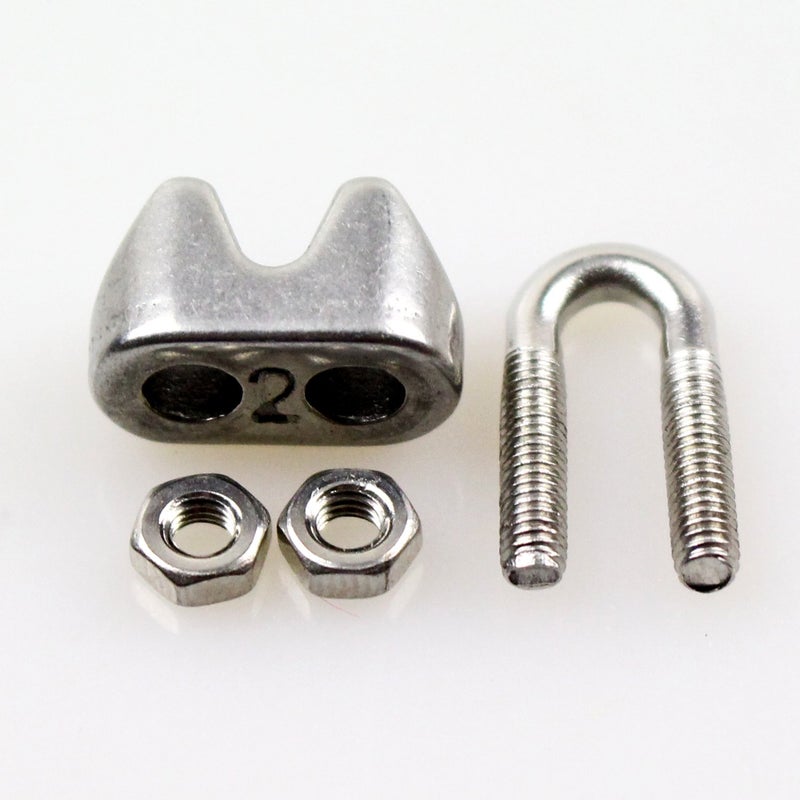 DYWISHKEY Pack of 10, 1/16 Inch M2 Stainless Steel Wire Rope Cable Clip Clamp - Image 3